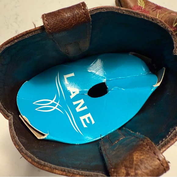 LANE New Embossed Leather Embroidered Western Boots - Picture 11 of 14